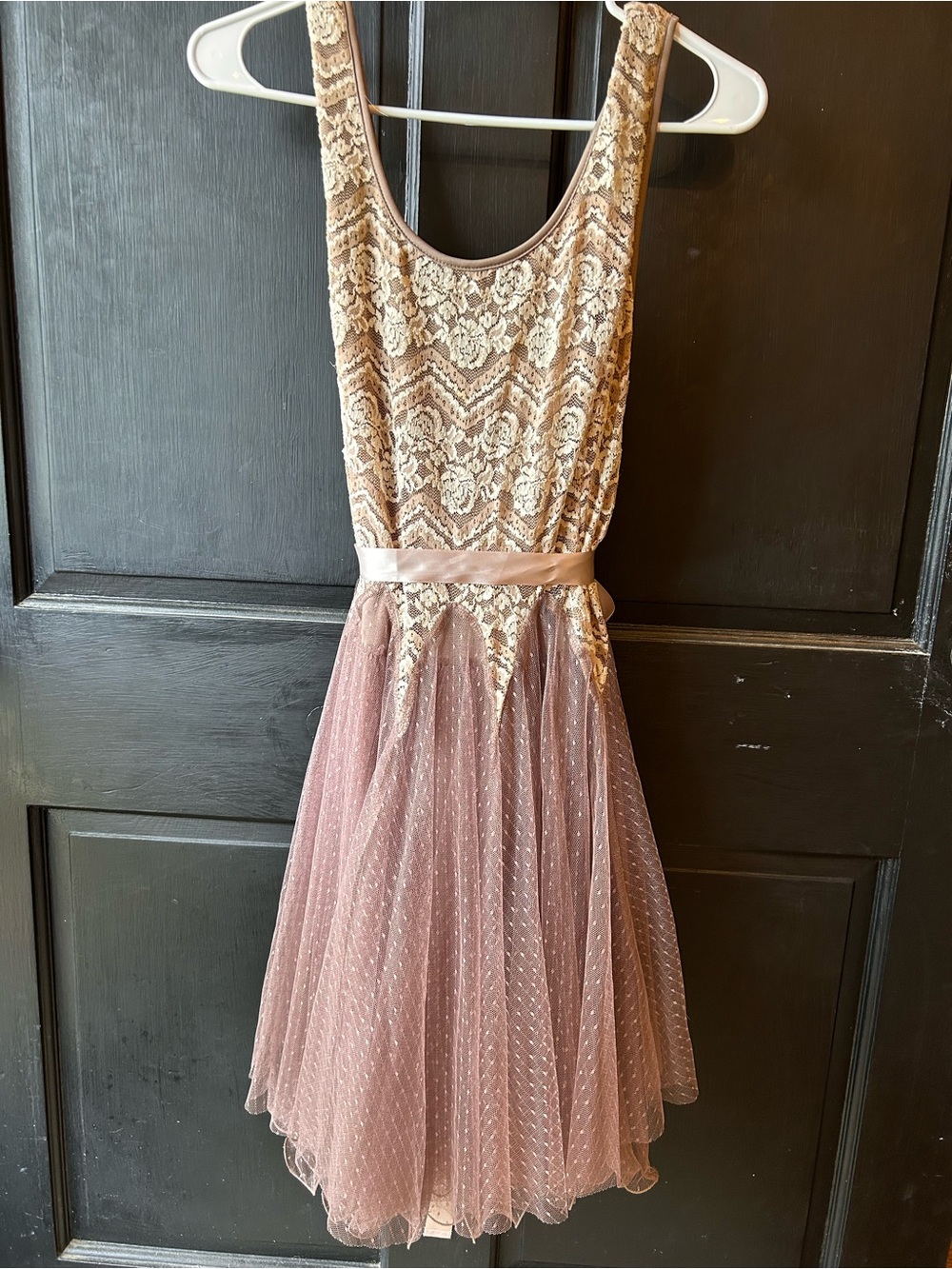 Altar'd State Dusty Rose and Champagne Lace Tulle Dress